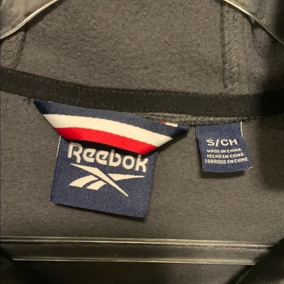 Reebok Men's Black and Gray Hooded Fleece Jacket - Picture 2 of 6